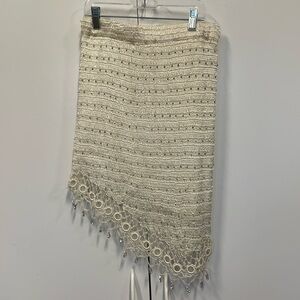 Gorgeous boho crocheted,  beaded top and skirt. sexy beach wedding, festival